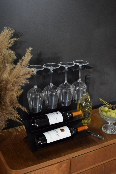 Metalowy stojak na wino Rosso II
