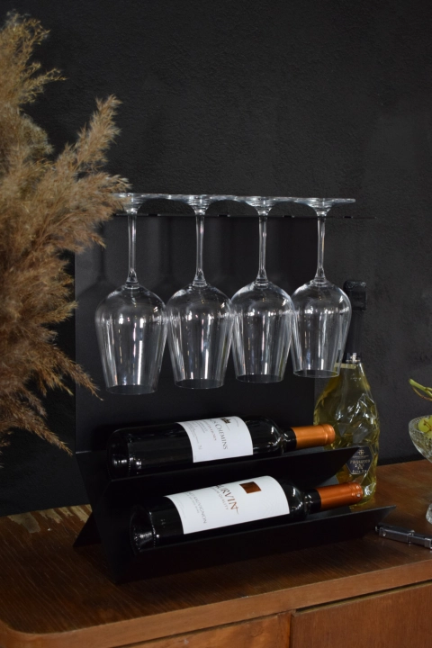 Metalowy stojak na wino Rosso II