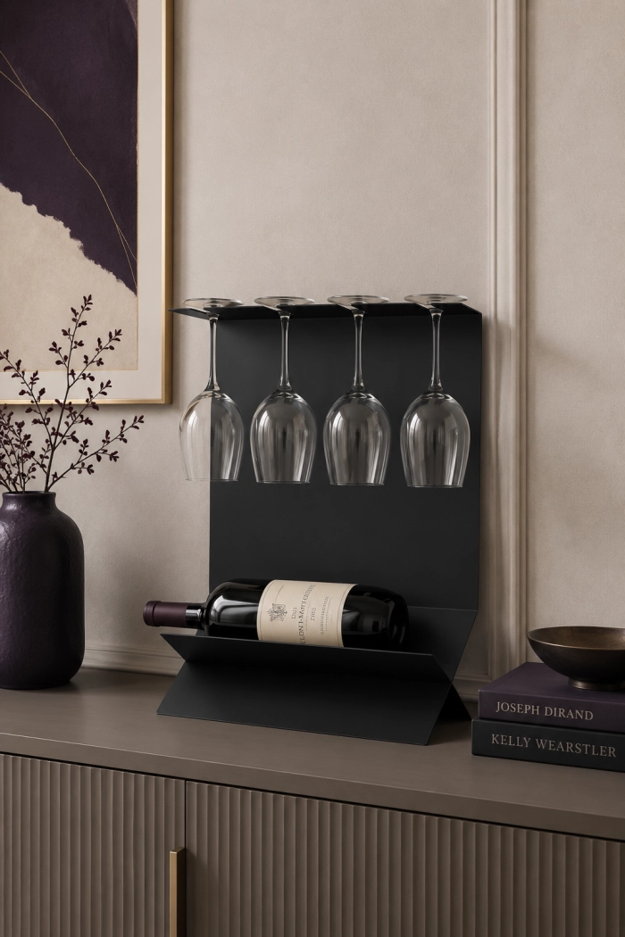 Metalowy stojak na wino Rosso I