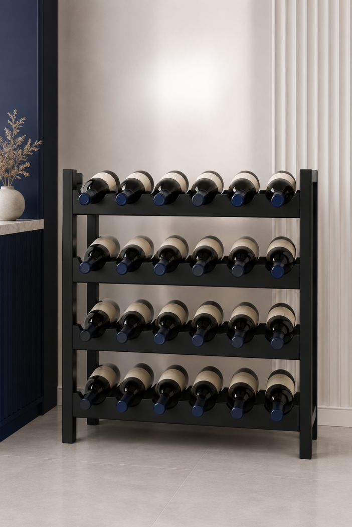 Metalowy regał na wino na 24 butelki Ribera