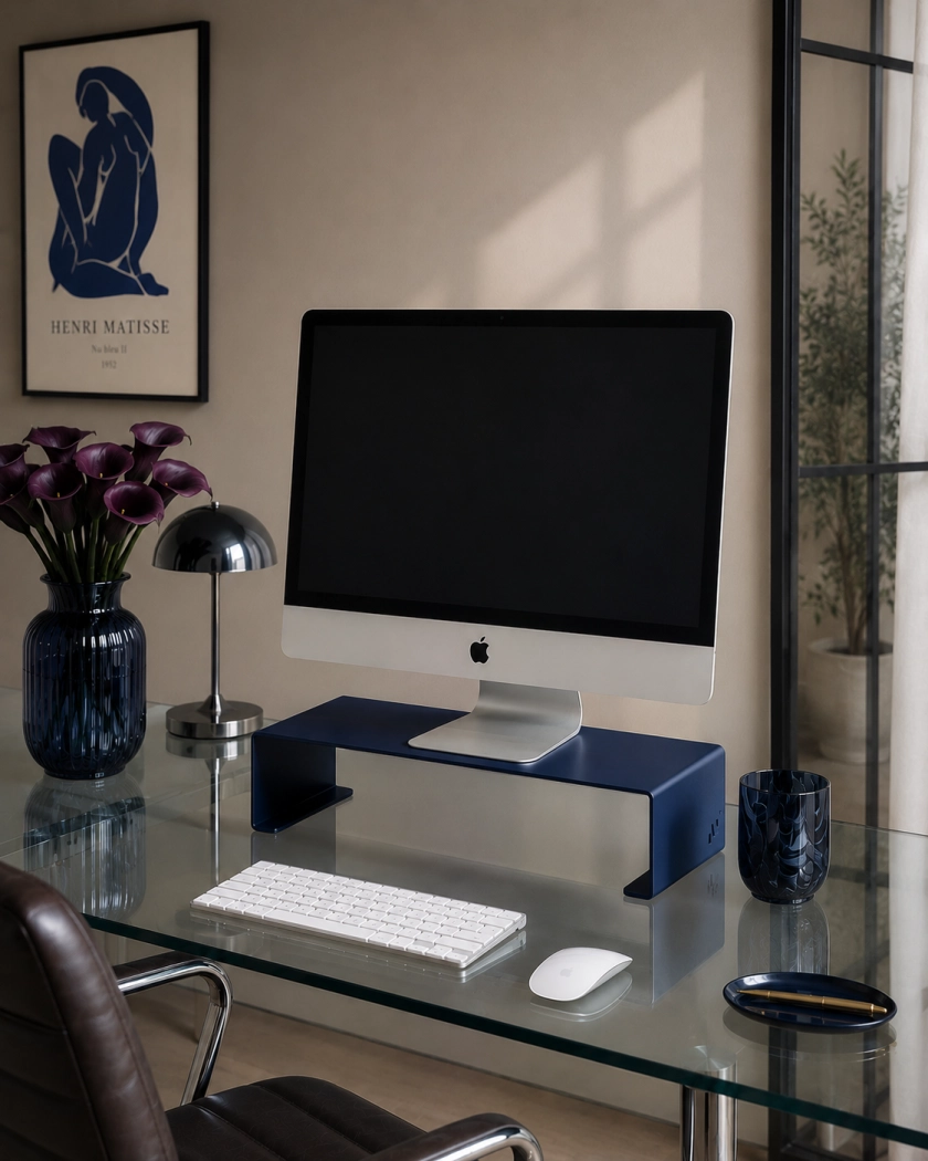 Podstawka pod monitor Basic 35 cm - metalowy stojak biurkowy ergonomiczny