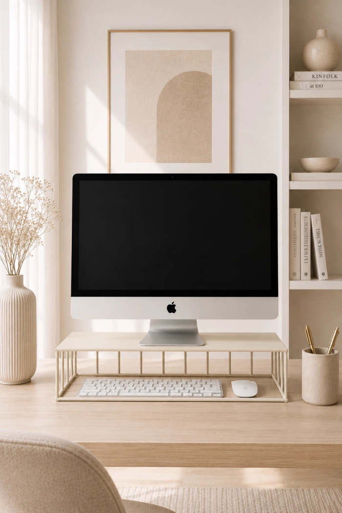 Podstawka pod monitor Elevia ażurowa - metalowy stojak biurkowy