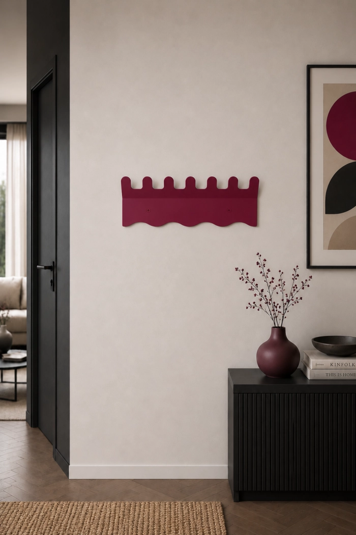Wieszak ścienny do przedpokoju Flow Maxi - metalowy organizer na ubrania