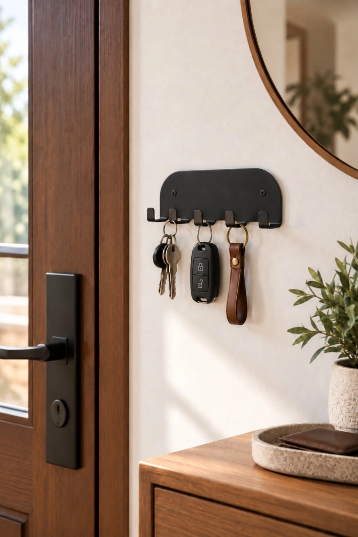 Wieszak na klucze Lino - metalowy organizer na klucze i breloki na ścianę