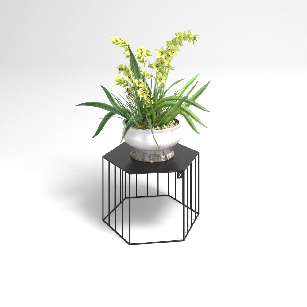 Metalowy kwietnik sześcian 30 cm Ficus