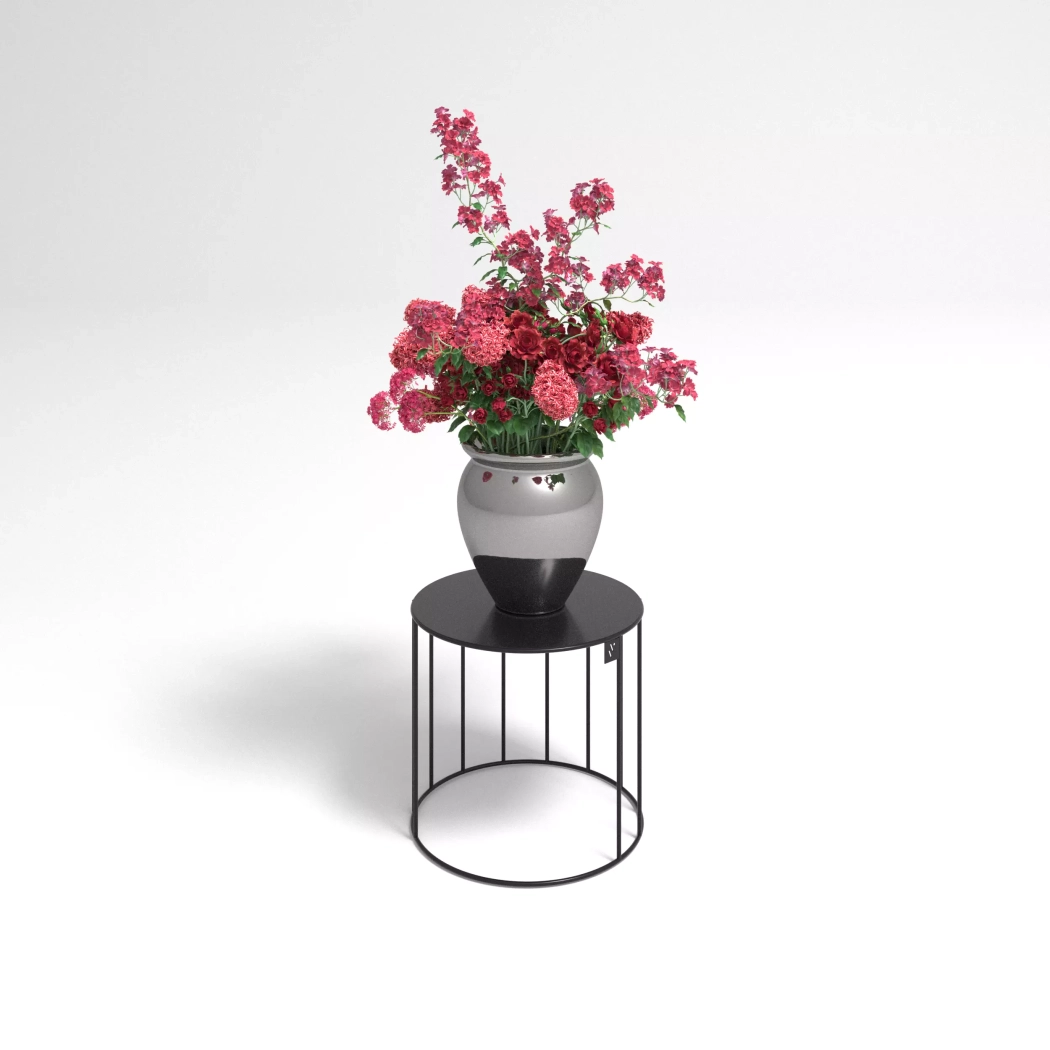 Metalowy kwietnik koło 30 cm Areka