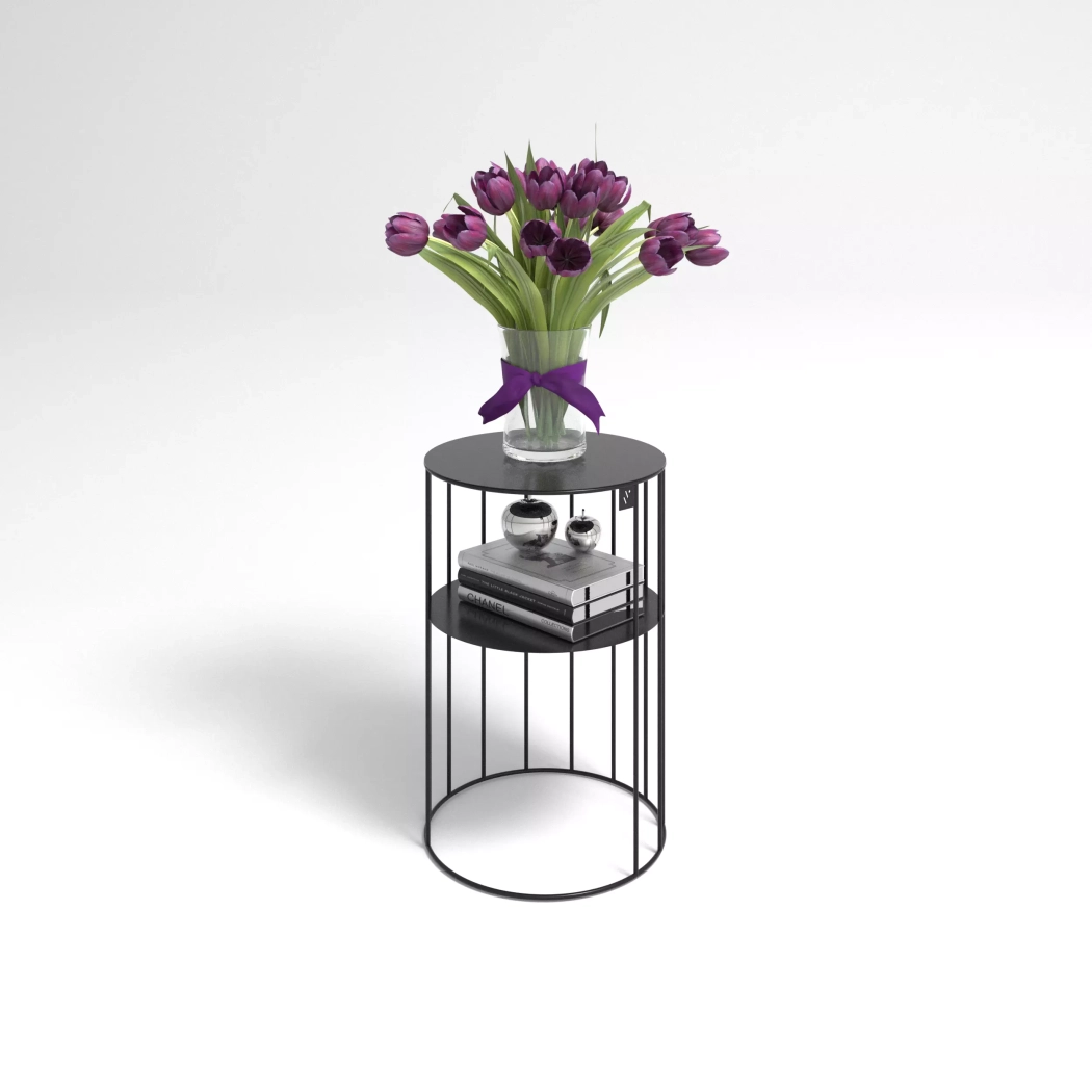 Metalowy kwietnik koło 50 cm Areka