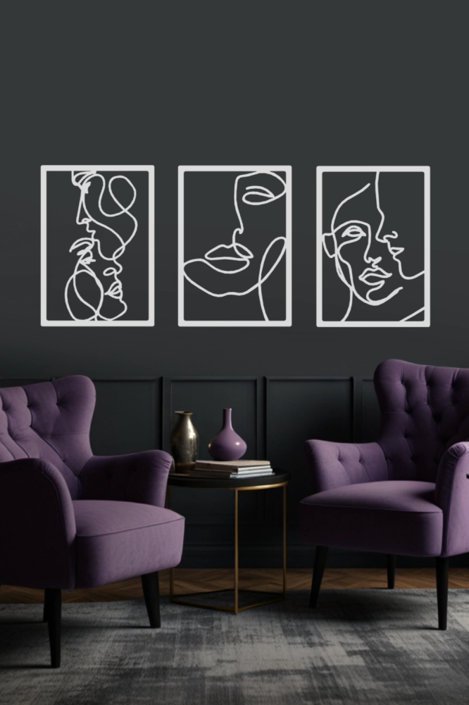 Metalowe obrazy Twarze (Zestaw)